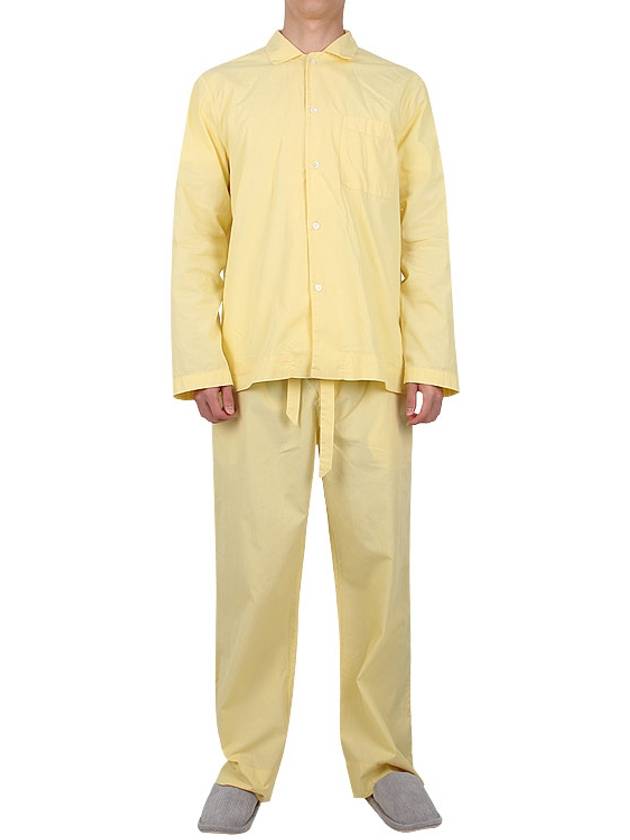 Poplin Pajamas Organic Cotton Straight Pants Lemonade - TEKLA - 6