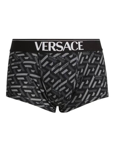 La Greca Logo Band Boxer Briefs Black Grey - VERSACE - BALAAN 1