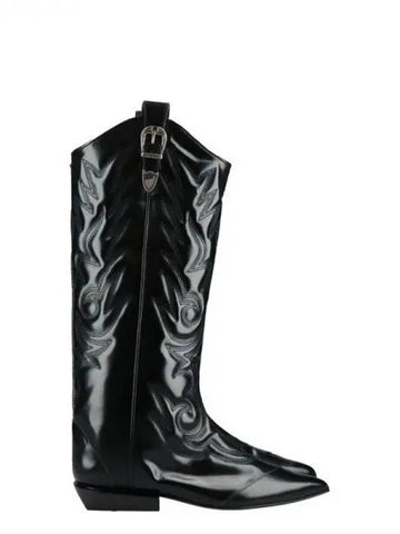 TOGA PULLA BUCKLE EMBELLISHED LEATHER HIGH BOOTS - TOGA PULLA - BALAAN 1