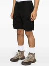 Logo Cotton Slim Cargo Shorts Black - STONE ISLAND - BALAAN 3