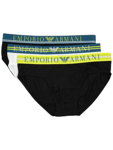 Logo Band 3 Pack Briefs Black - EMPORIO ARMANI - BALAAN 1