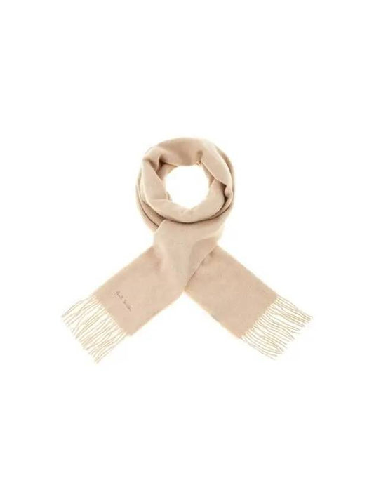 Embroidered logo cashmere scarf beige 270246 - PAUL SMITH - BALAAN 1