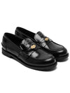 Brushed Leather Penny Loafers Black - MIU MIU - BALAAN 2