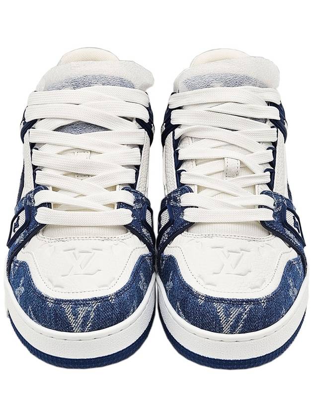 Louis Vuitton 1AAV8Q Blue LV Trainer Sneakers 4 - LOUIS VUITTON - BALAAN 3