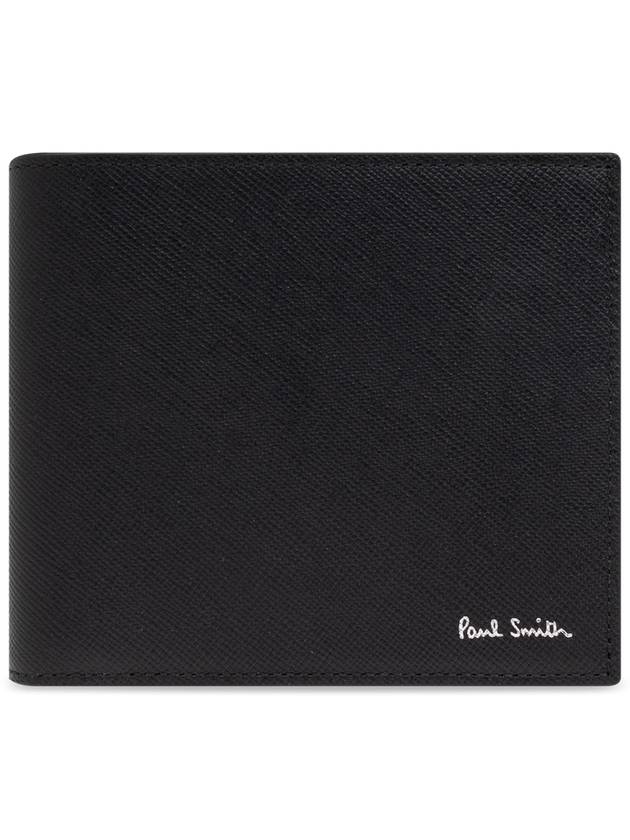 Paul Smith Leather Wallet With Printed Logo, Men's, Black - PAUL SMITH - BALAAN 1