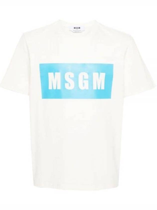 Box Logo Cotton Short Sleeved T-shirt White - MSGM - BALAAN 2