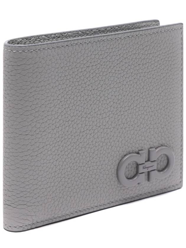 Gancini Logo Half Wallet Grey - SALVATORE FERRAGAMO - BALAAN 4