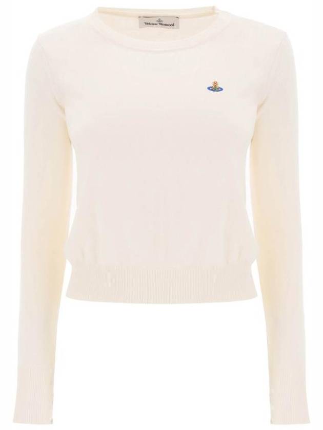 ORB Embroid Logo Knit Top Cream - VIVIENNE WESTWOOD - BALAAN 2