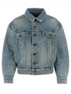 Oversized Fit Denim Jacket Sky Blue - SAINT LAURENT - BALAAN 2