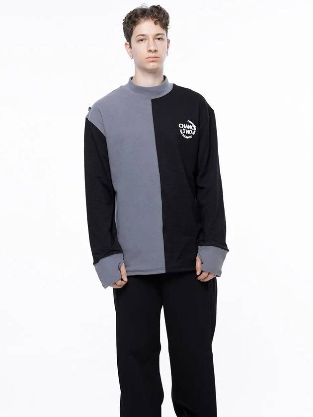 Men s M243MT04BK Circular Reverse Wool Half Neck Sweatshirt Black Gray - CHANCE'S NOI - BALAAN 8