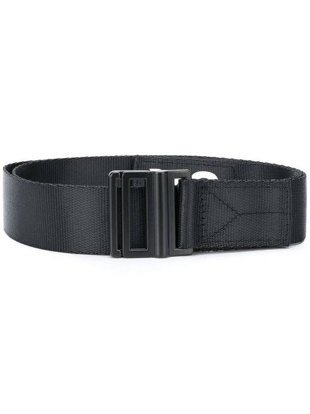 Men's Classic Logo Fabric Leather Belt Black - Y-3 - BALAAN 4