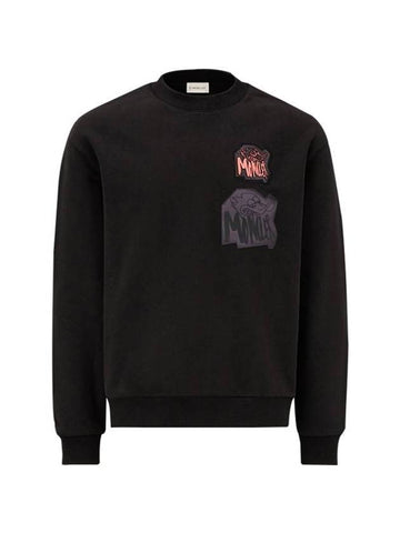 Men's MONDUCK Motif Cotton Sweatshirt Black - MONCLER - BALAAN 1