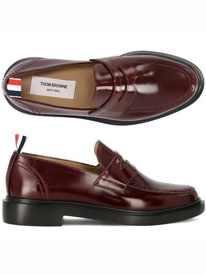 Men's Paneled Leather Loafer Burgundy Brown - THOM BROWNE - BALAAN 2