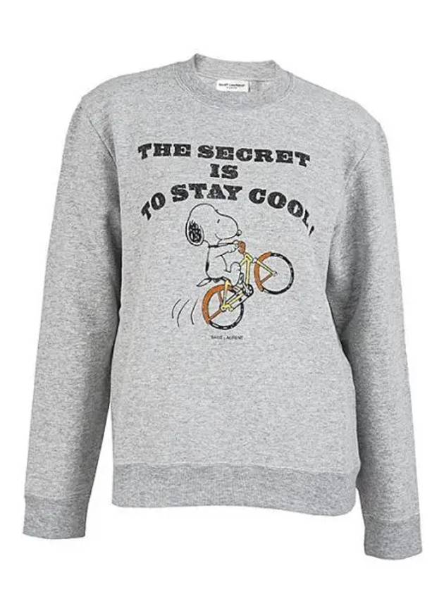 Snoopy Crew Neck Sweatshirt Grey - SAINT LAURENT - BALAAN 2