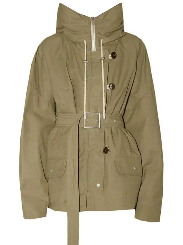 Wax Belted Hooded Jacket Khaki - ACNE STUDIOS - BALAAN 3