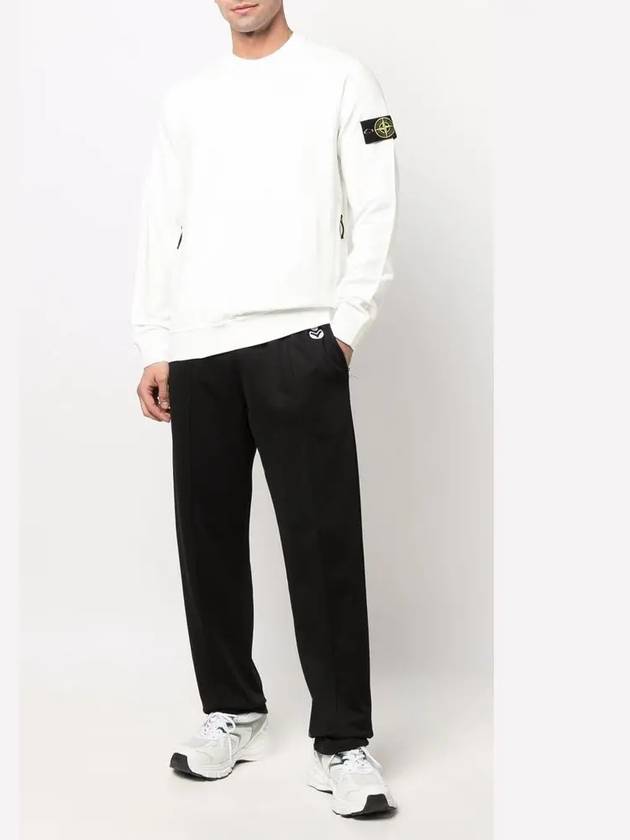 Waffen Patch Cotton Stretch Fleece Sweatshirt White - STONE ISLAND - BALAAN 5