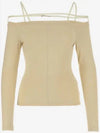 Women's Sierra Signature Long Sleeve T-Shirt Beige - JACQUEMUS - BALAAN 2