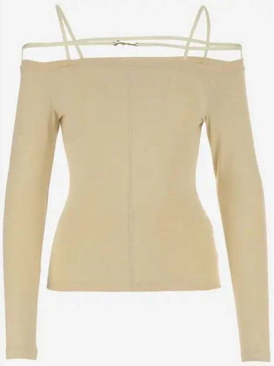 Women's Sierra Signature Long Sleeve T-Shirt Beige - JACQUEMUS - BALAAN 2