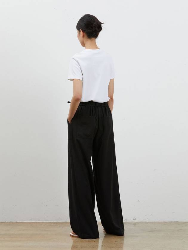 Linen wide string long pants black - RYUL+WAI: - BALAAN 3