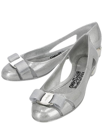 Women s Vara Jelly Flat Shoes A SILVER 0726366 - SALVATORE FERRAGAMO - BALAAN 1