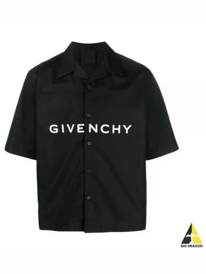 Poplin Hawaiian Short Sleeve Shirt Black - GIVENCHY - BALAAN 2