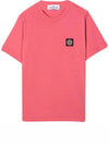 Kids Logo Patch T Shirt Pink 761620147 V0087 - STONE ISLAND - BALAAN 2