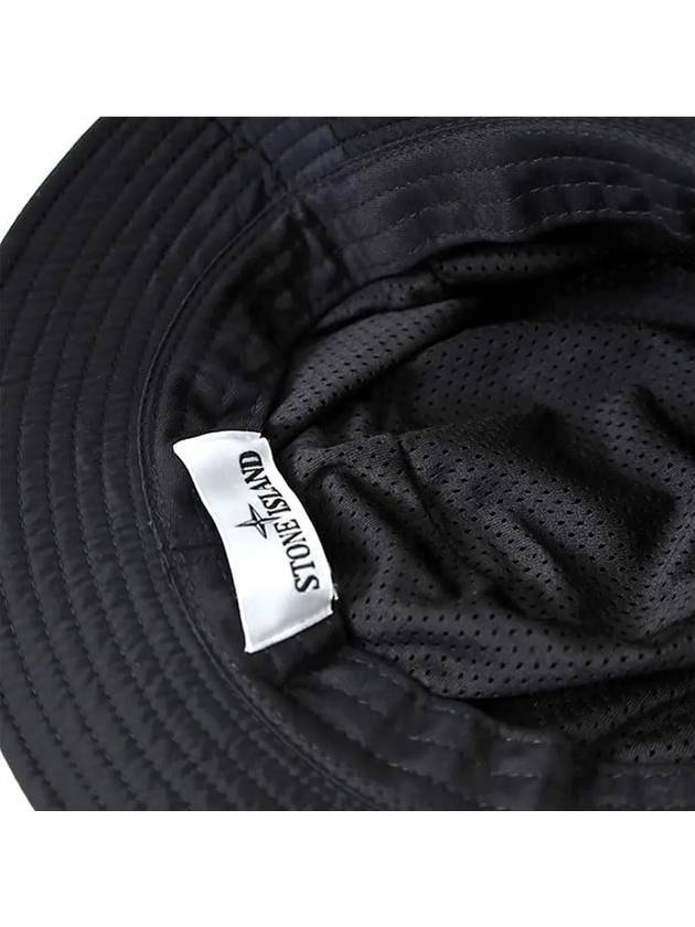 Logo Patch Nylon Bucket Hat Black - STONE ISLAND - BALAAN 4