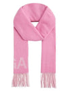 Logo Wool Muffler Pink - GANNI - BALAAN 3