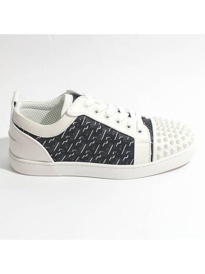 Louis Junior Spike Low Top Sneakers White Black - CHRISTIAN LOUBOUTIN - BALAAN 2