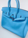 Birkin 25 Swift Celeste 7N Palladium Hardware - HERMES - BALAAN 6