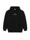 Women's Sponsor Logo Embroidered Hoodie Black - BALENCIAGA - BALAAN.