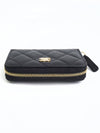 Classic Zipped Coin Purse Grained Calfskin & Gold Black - CHANEL - BALAAN 5