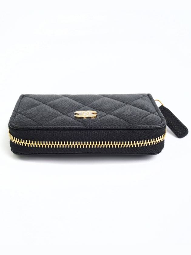 Classic Zipped Coin Purse Grained Calfskin & Gold Black - CHANEL - BALAAN 5