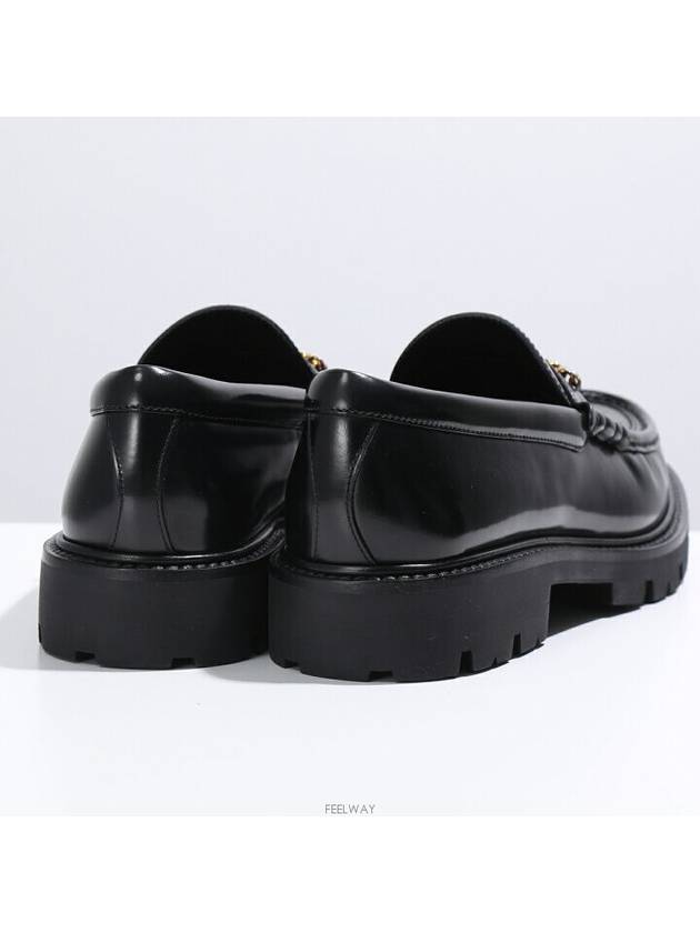 Triomphe Magaret Chain Chunky Leather Loafers Black - CELINE - BALAAN 7