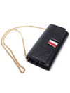 three stripe tab pebble grain chain long wallet - THOM BROWNE - BALAAN.