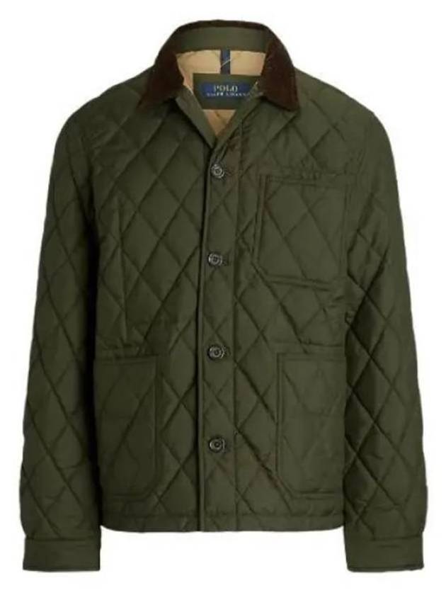 Diamond Quilted Jacket Khaki - POLO RALPH LAUREN - BALAAN 2