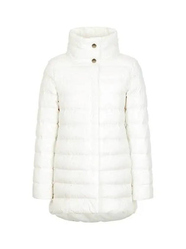 Women s Hidden Snap Button Goose Down Padded Coat White 270180 - HERNO - BALAAN 1