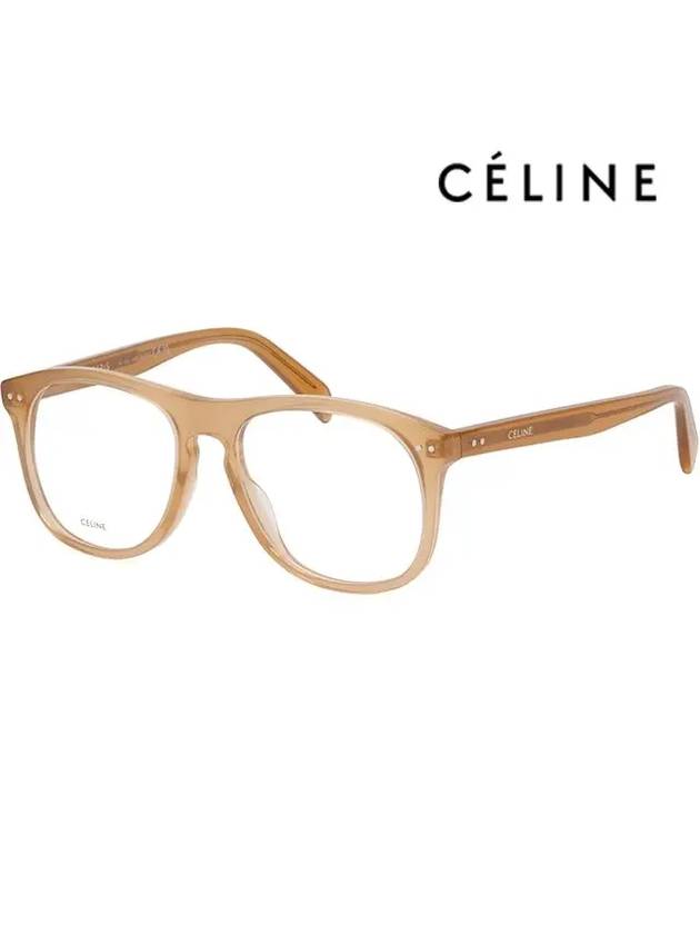 Glasses frame CL50130I 047 Transparent brown overfit square horn - CELINE - BALAAN 7