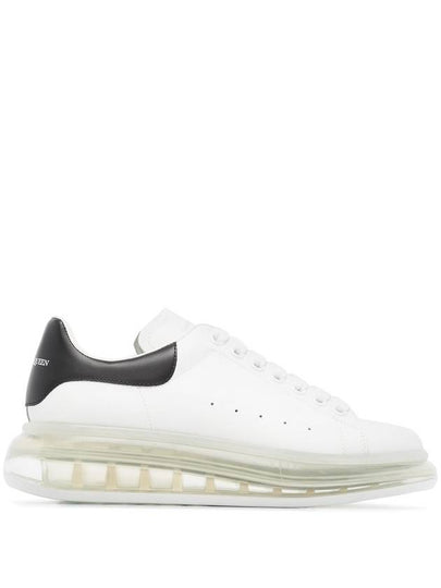 Oversized Clear Sole Low Top Sneakers Black White - ALEXANDER MCQUEEN - BALAAN 2