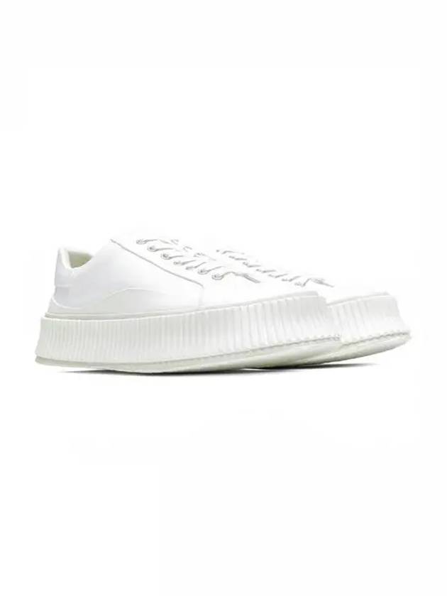 Recycled Canvas Platform Low Top Sneakers White - JIL SANDER - BALAAN 3