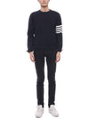 4 Bar Armband Milano Stitch Knit Top Navy - THOM BROWNE - BALAAN 4