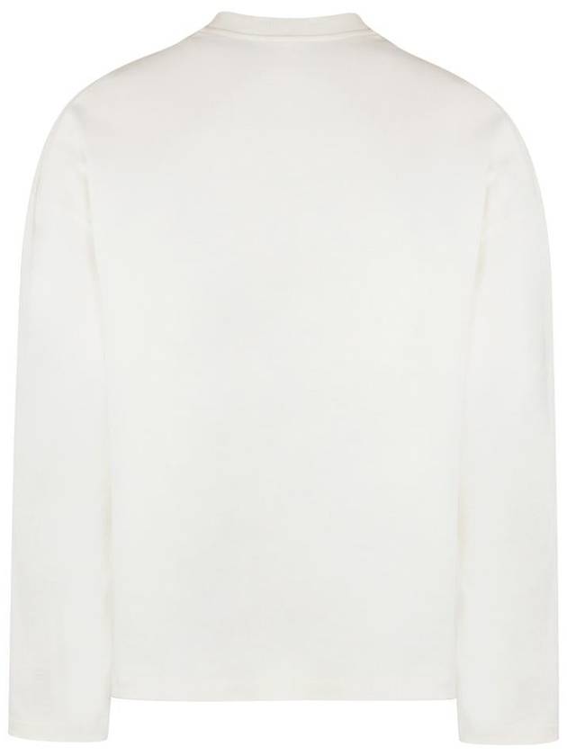 Logo Print Cotton Long Sleeve T-Shirt White - JIL SANDER - BALAAN 3