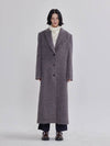 Leopard Jacquard Peton Long Straight Coat Gray - LIE - BALAAN 1