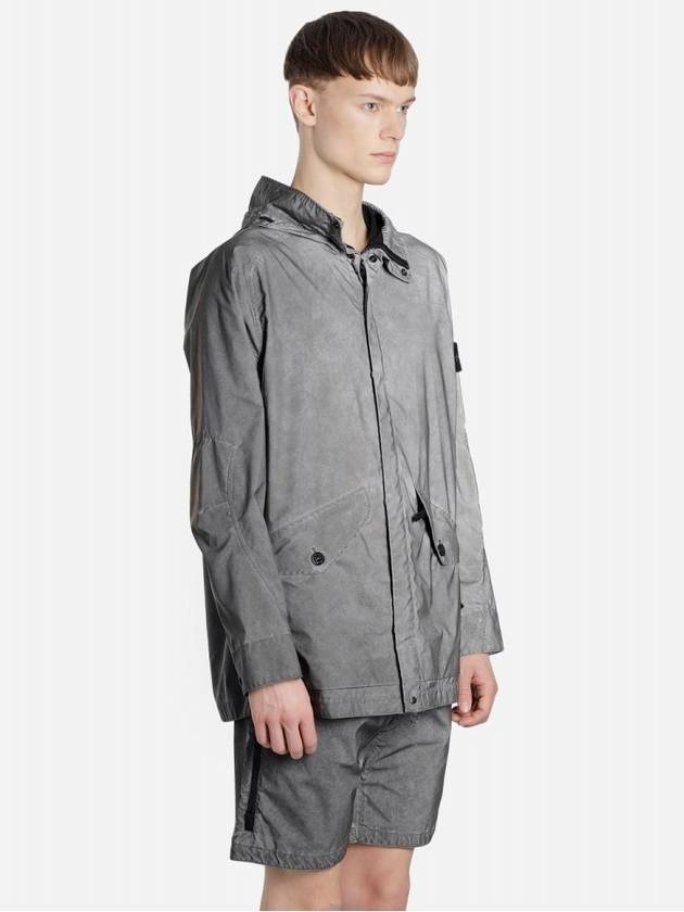 Reflective Hooded Jacket Grey - STONE ISLAND - BALAAN 4