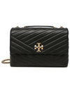 Kira Chevron Convertible Shoulder Bag Black - TORY BURCH - BALAAN 4