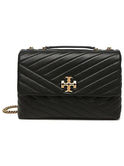 Kira Chevron Convertible Shoulder Bag Black - TORY BURCH - BALAAN 2