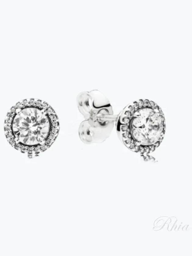 round sparkling stud earrings silver - PANDORA - BALAAN 2