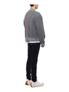 Fleece Stripe Wool Bomber Jacket Light Grey - THOM BROWNE - BALAAN 7