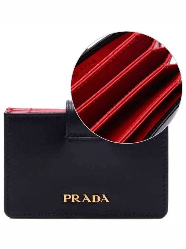 Vitello Accordion Card Wallet Black Red - PRADA - BALAAN 2