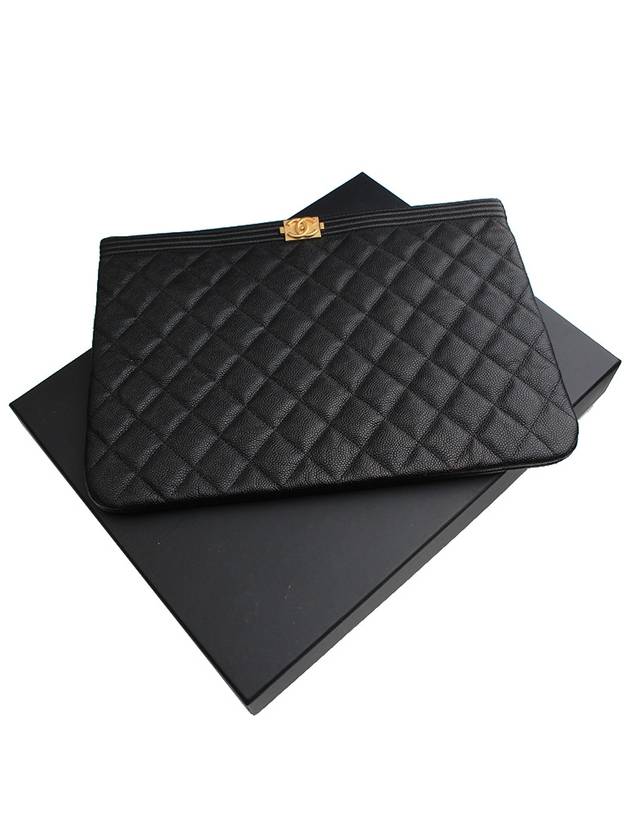 Boy Black Caviar Gold Plated Medium Clutch No 25 - CHANEL - BALAAN 6